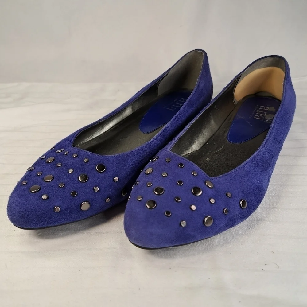 A.n.a Blue Studded Suede Flats Women's Size 9
